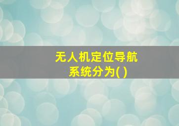 无人机定位导航系统分为( )